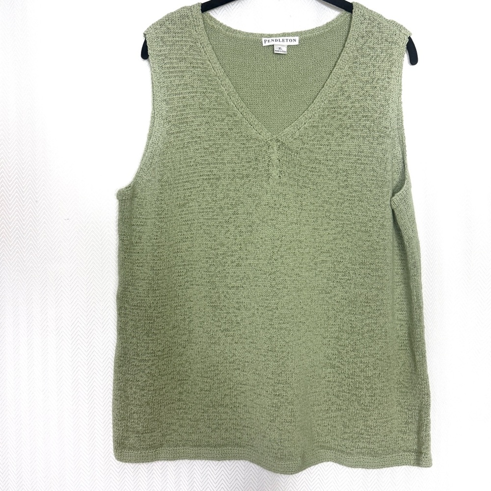 Pendleton Green Sleeveless Knit Top Size XL